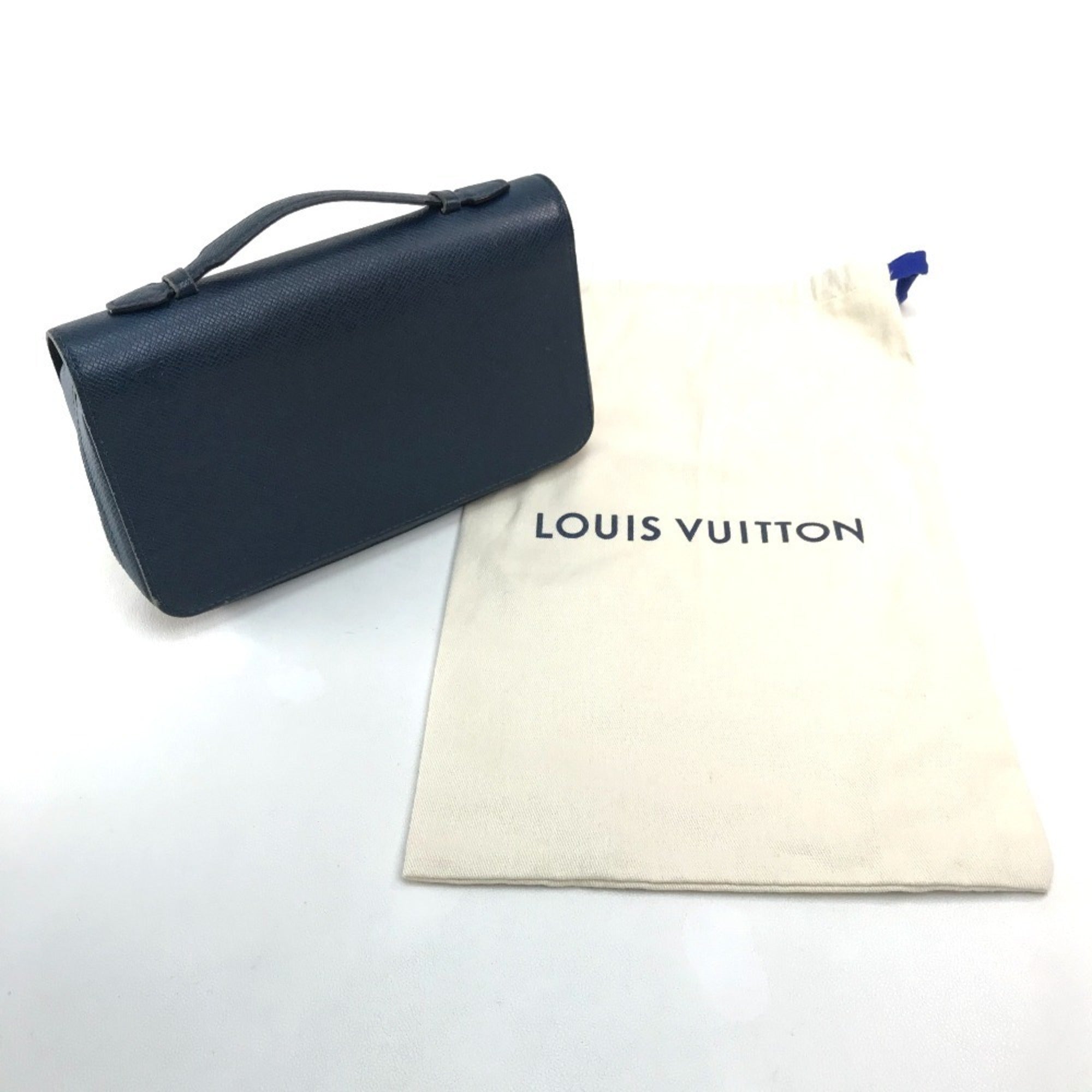 Louis Vuitton Taiga Blue Ocean Taiga Leather Long Wallet