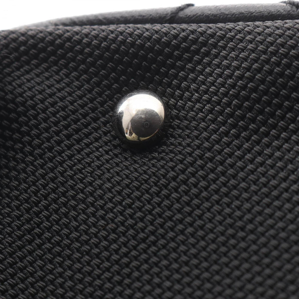 Chanel Black Coated Canvas Leather Handbag Tote Bag