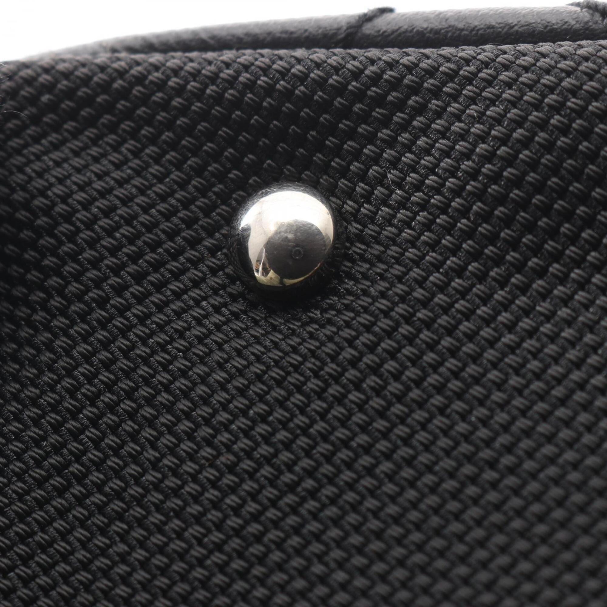 Chanel Black Coated Canvas Leather Handbag Tote Bag
