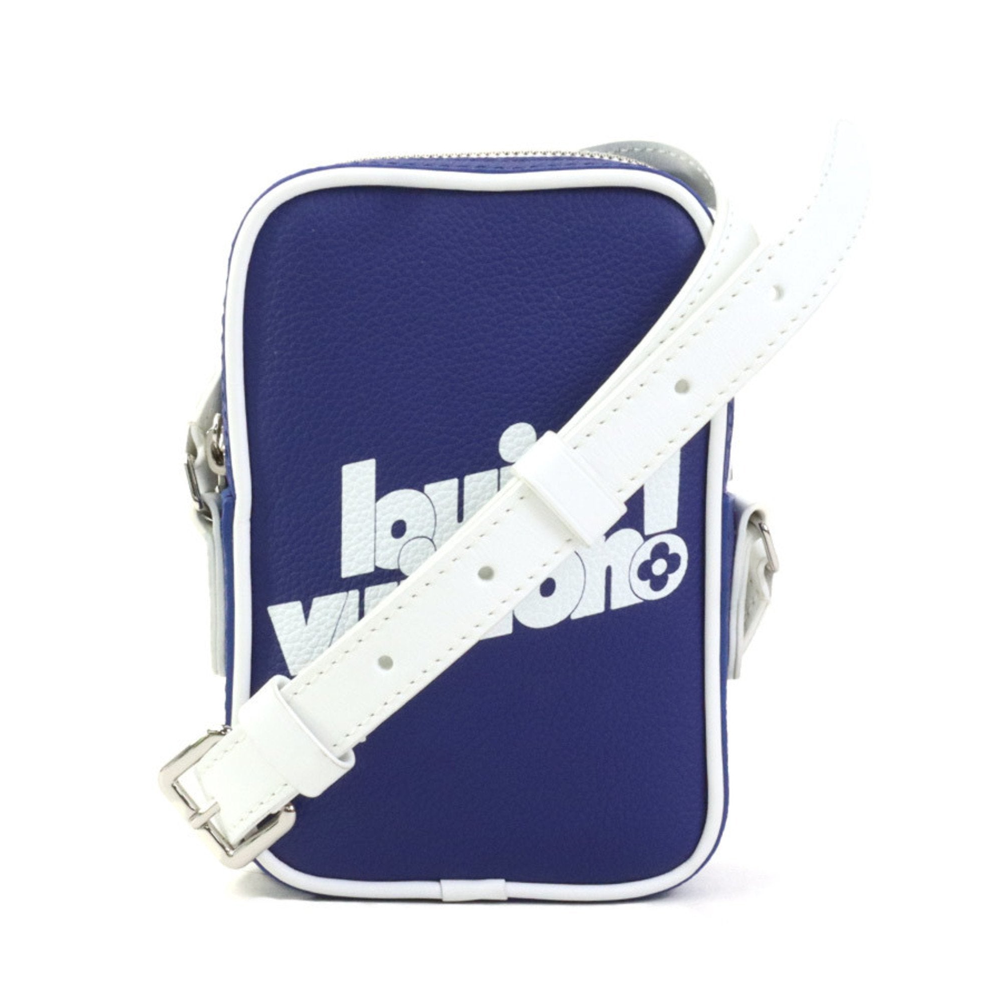 Louis Vuitton Blue White Leather Shoulder Bag