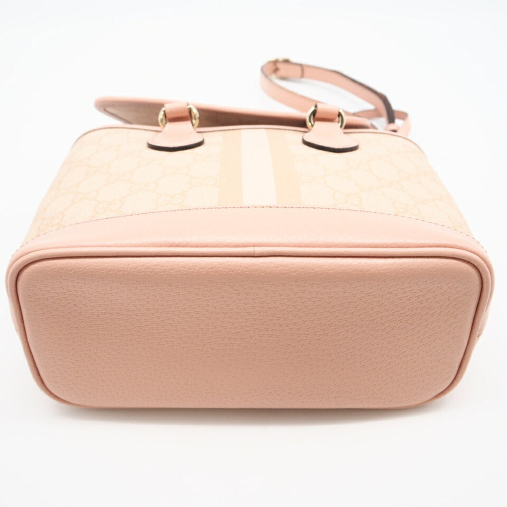 Gucci Pink Beige Coated Canvas Tote Bag (Pre-Owned)