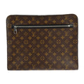 Louis Vuitton Black Brown Pvc Leather Clutch Bag Handbag