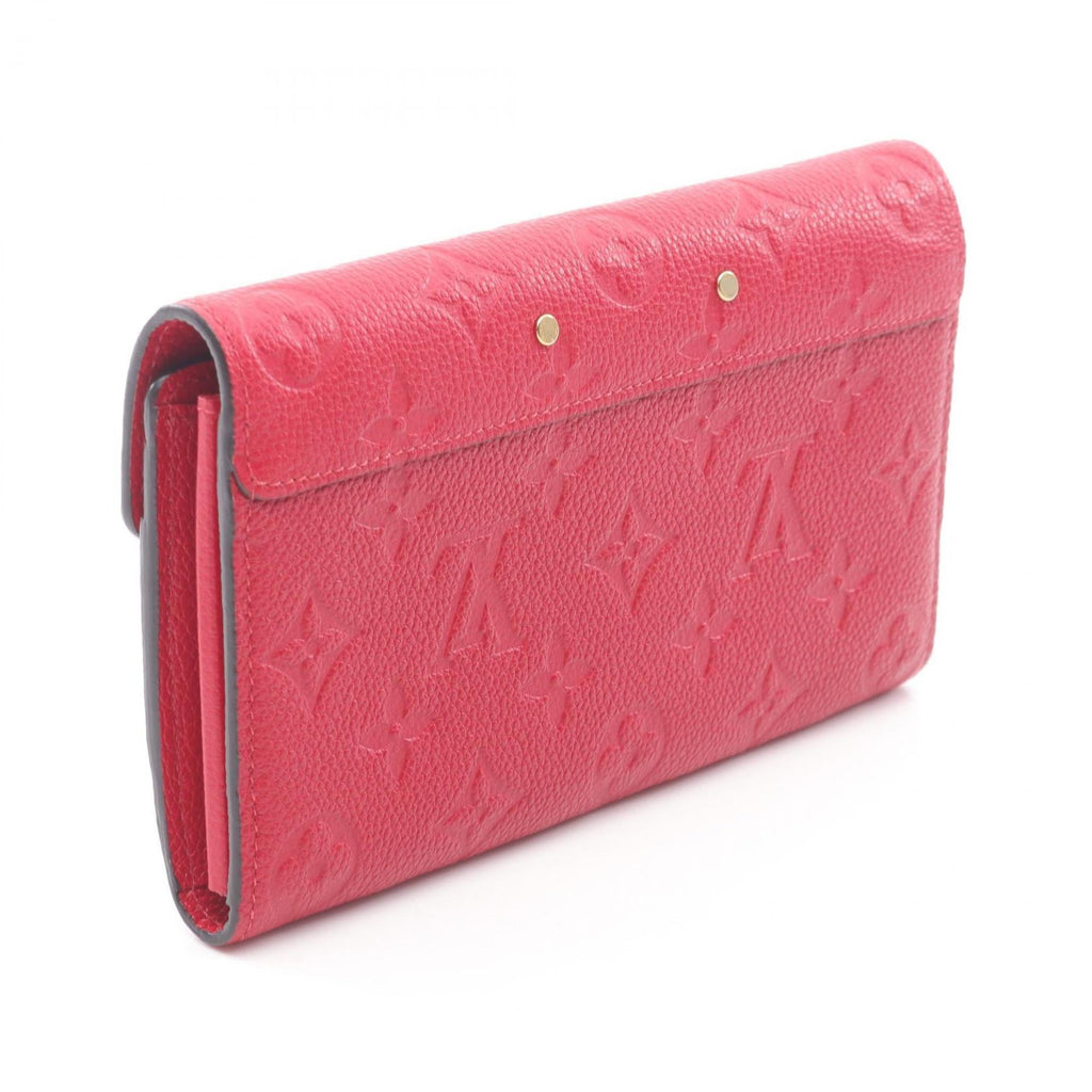 Louis Vuitton Red Color Leather Long Wallet
