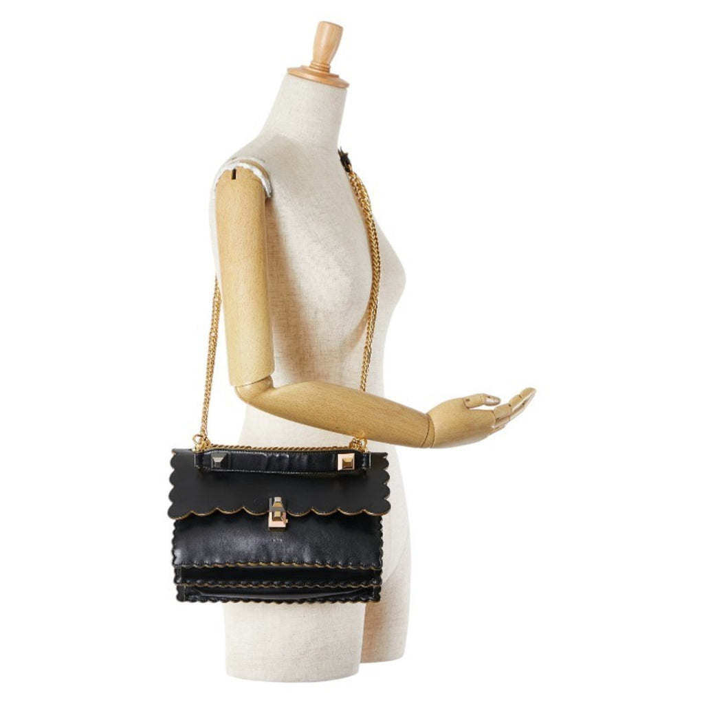 Fendi Black Leather Handbag Shoulder Bag