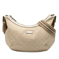 Gucci Beige White Gg Canvas Shoulder Bag (Pre-Owned)