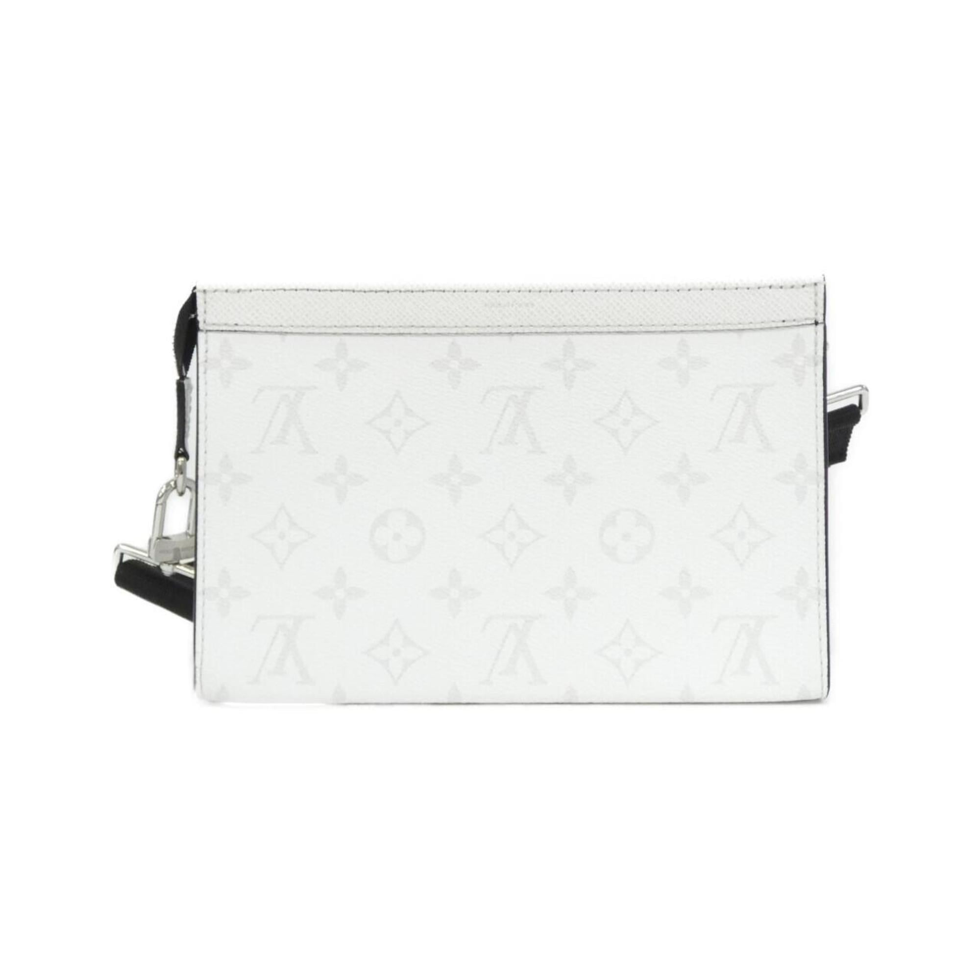 Louis Vuitton White Coated Canvas Leather Shoulder Bag