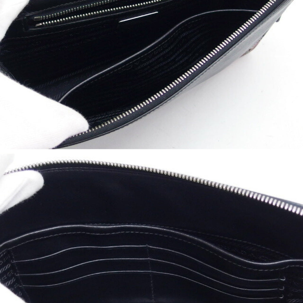 Prada Nero Leather Clutch Bag