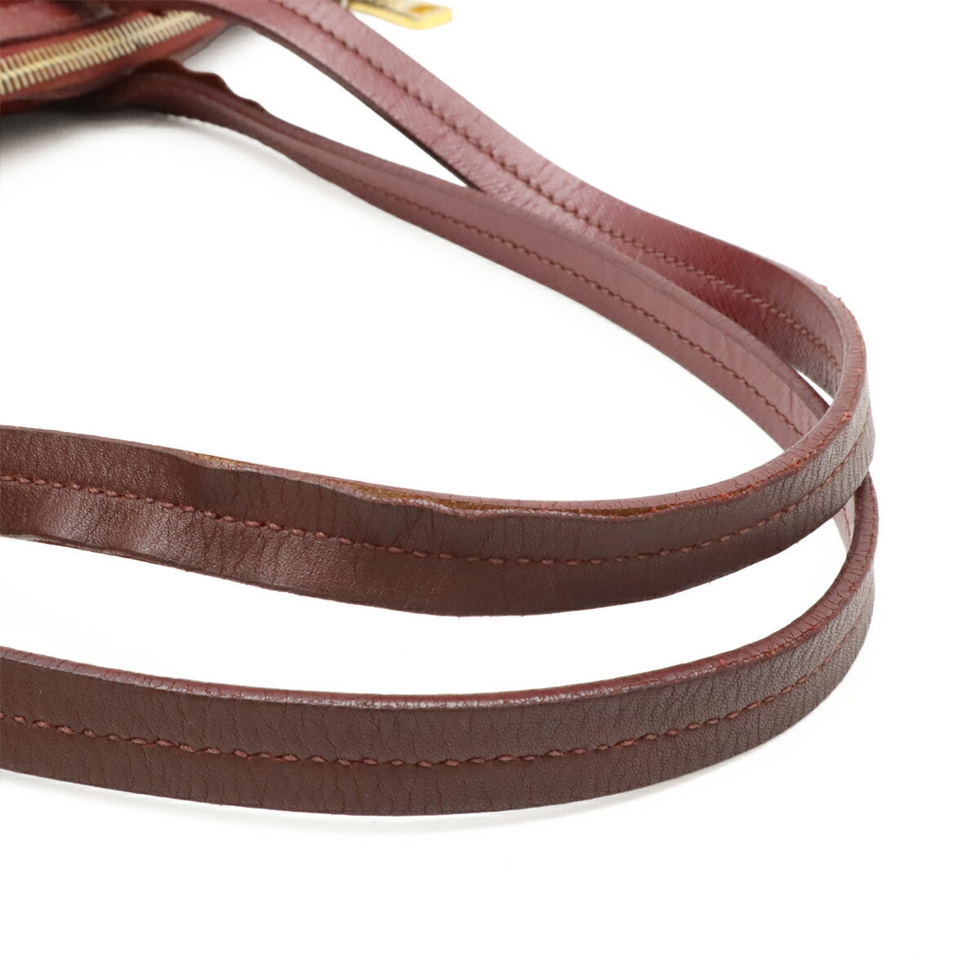 Prada Red Color Wine Nylon Leather Shoulder Bag Tote Bag
