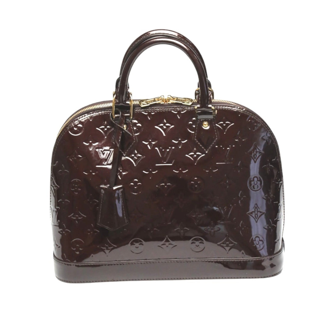 Louis Vuitton Red Color Wine Monogram Vernis Handbag