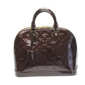 Louis Vuitton Red Color Wine Monogram Vernis Handbag