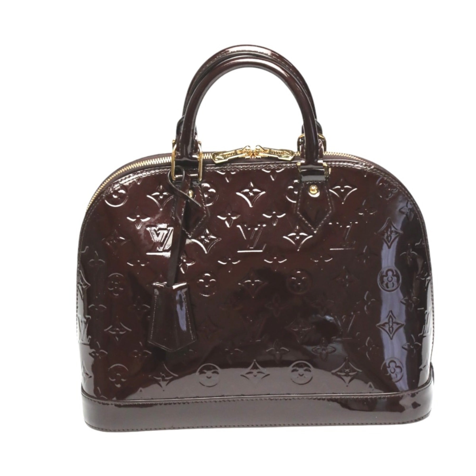 Louis Vuitton Red Color Wine Monogram Vernis Handbag