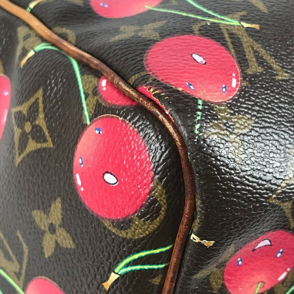 Louis Vuitton Brown Monogram Cherry Red Color Monogram Boston Bag