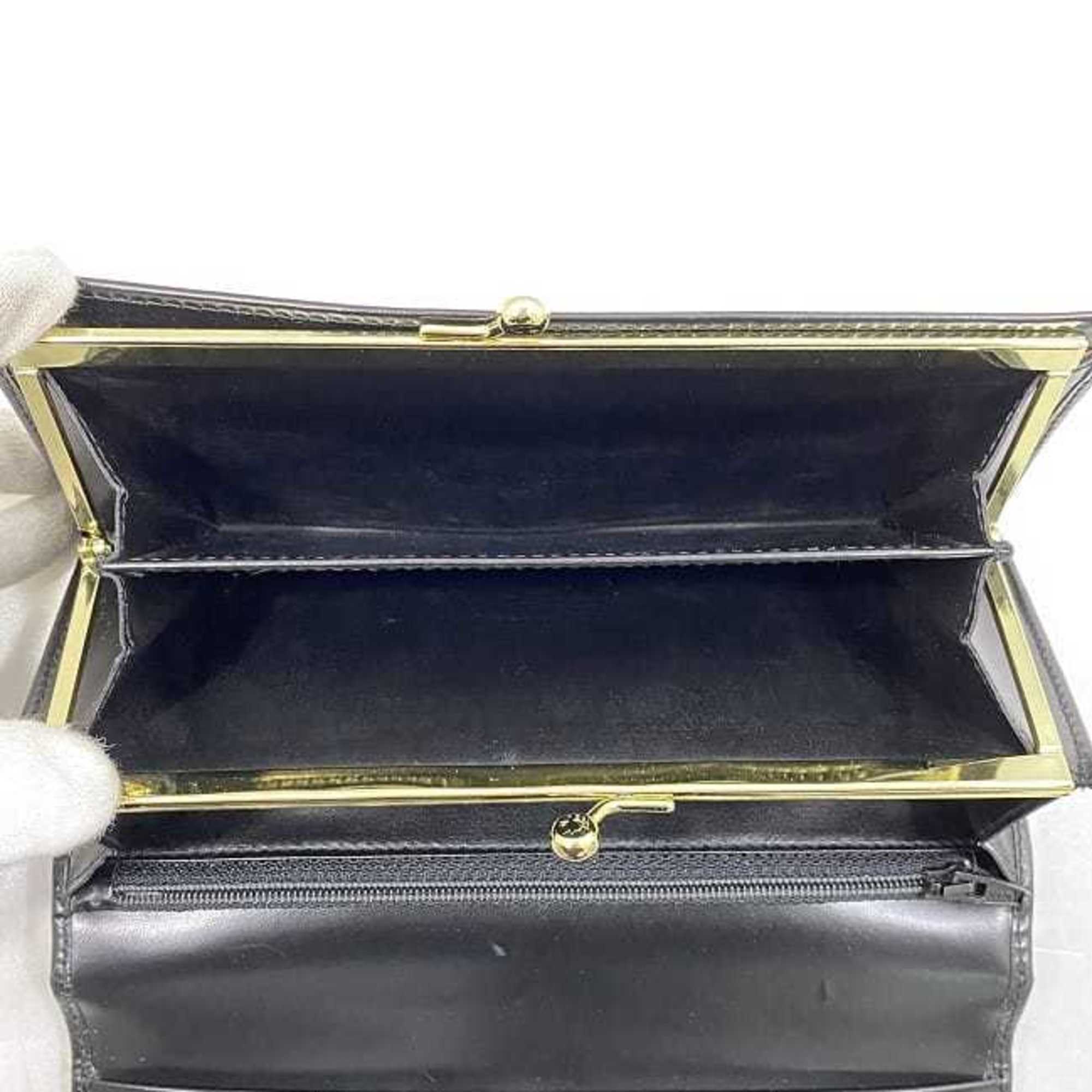 Celine Black Brown Pvc Leather Long Wallet (Bi-Fold)