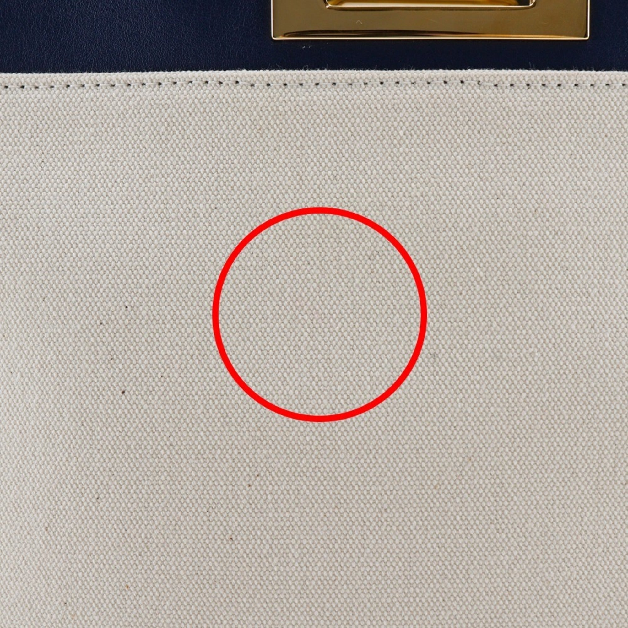 Fendi Navy White Canvas Leather Handbag