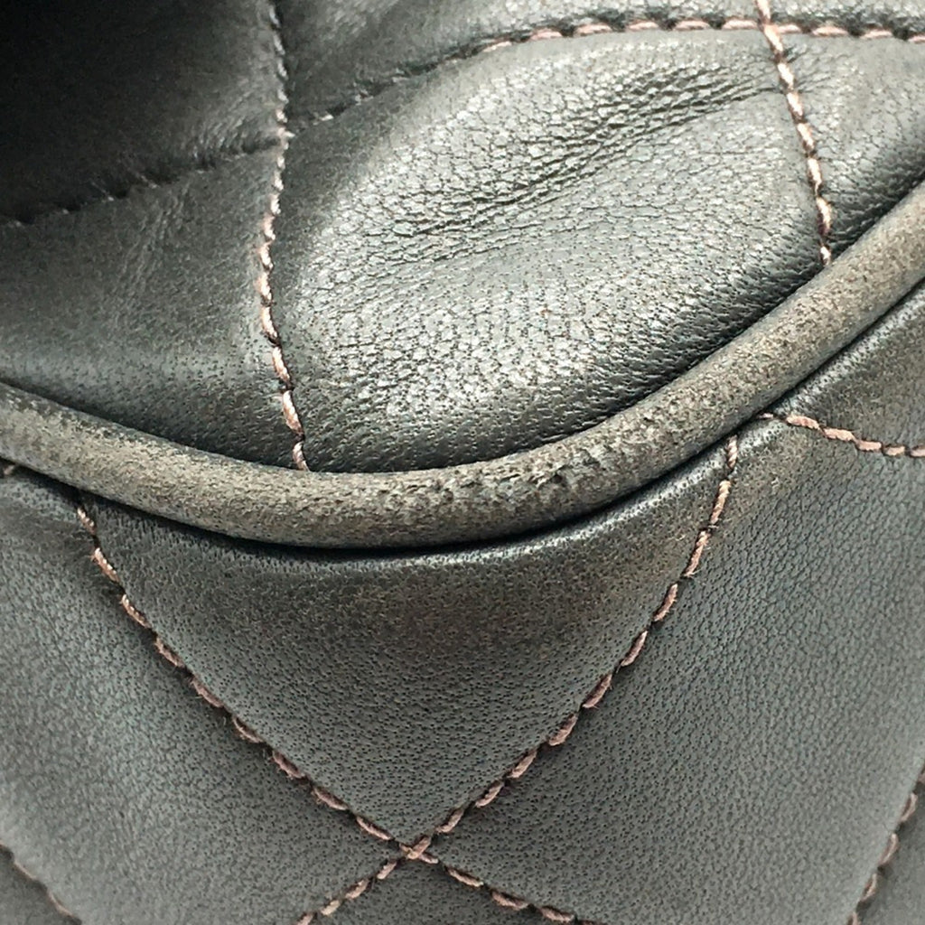 Chanel Gray Leather Shoulder Bag