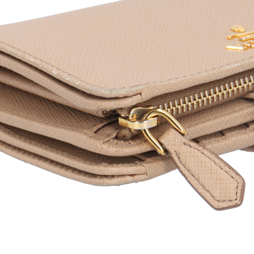 Prada Beige Leather Wallet (Bi-Fold)