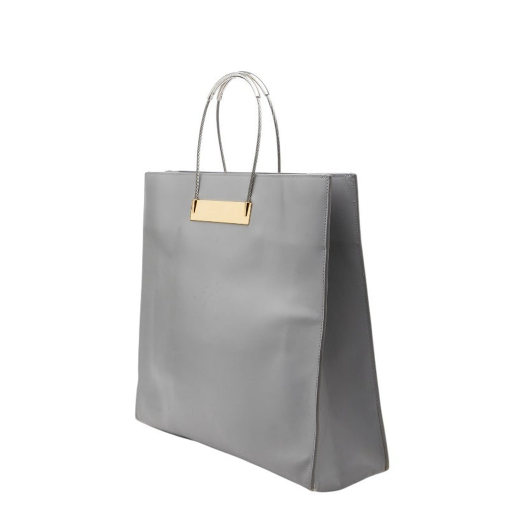 Balenciaga Gray Metal Leather Handbag Tote