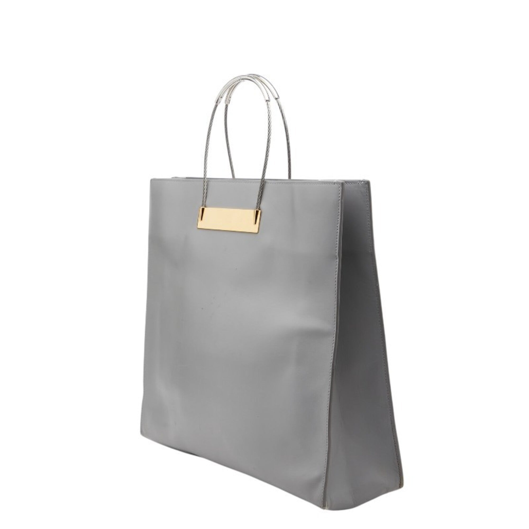 Balenciaga Gray Metal Leather Handbag Tote