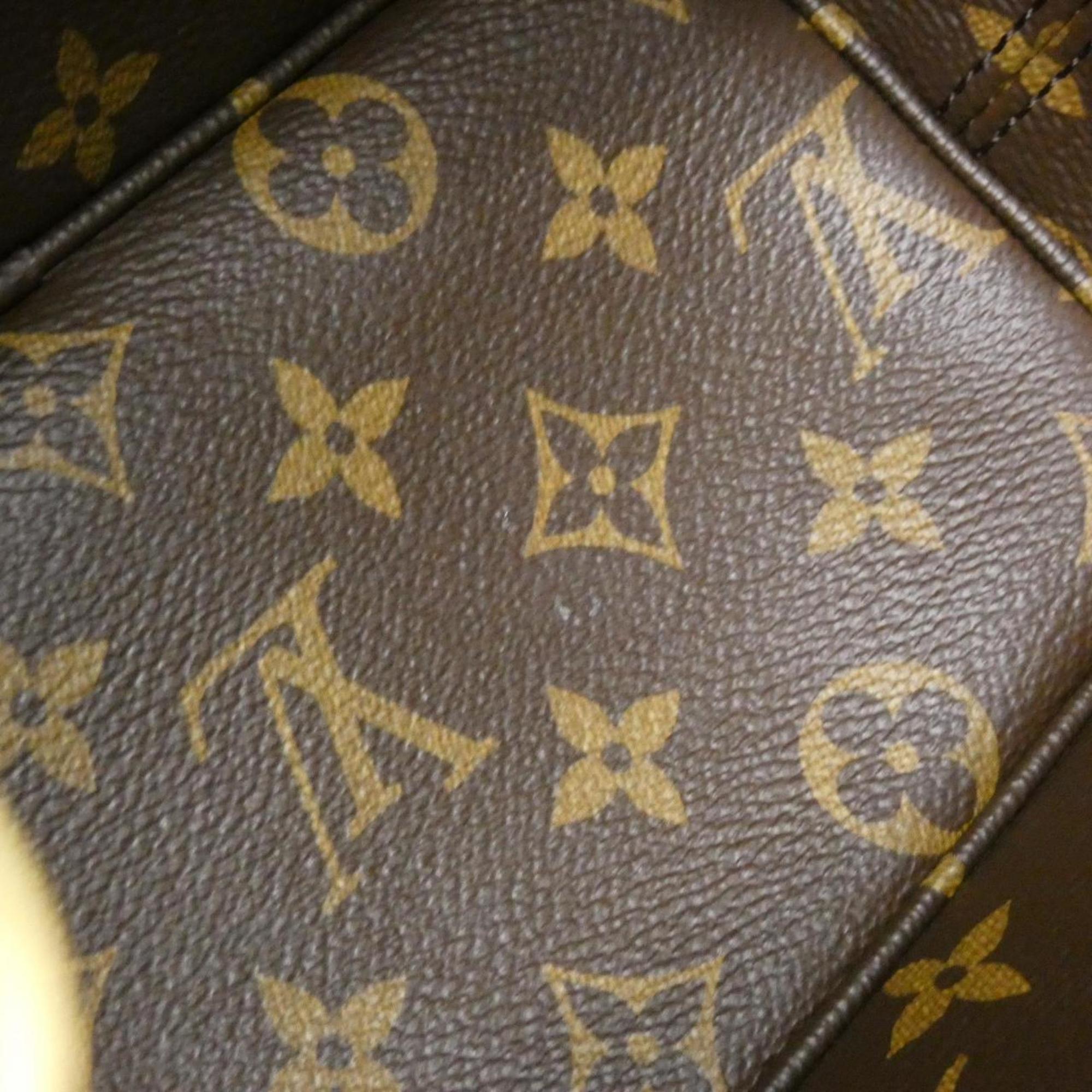 Louis Vuitton Black Marron Coated Canvas Leather Handbag