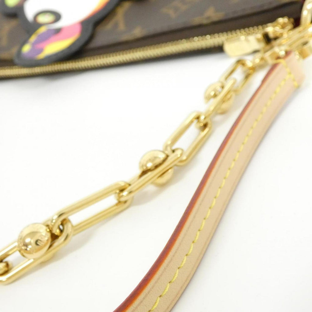 Louis Vuitton Brown Coated Canvas Pochette Pouch