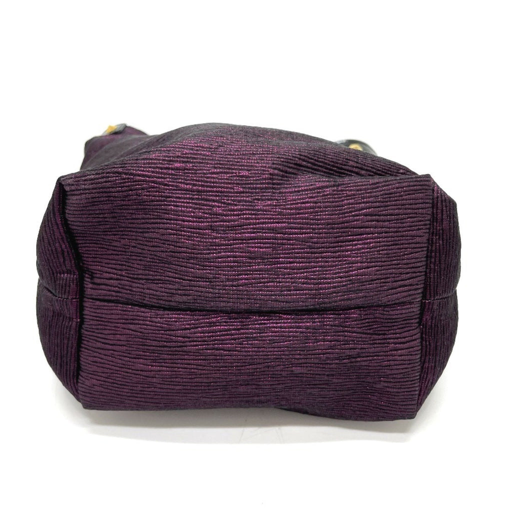 Louis Vuitton Black Purple Canvas Leather Handbag Tote Bag