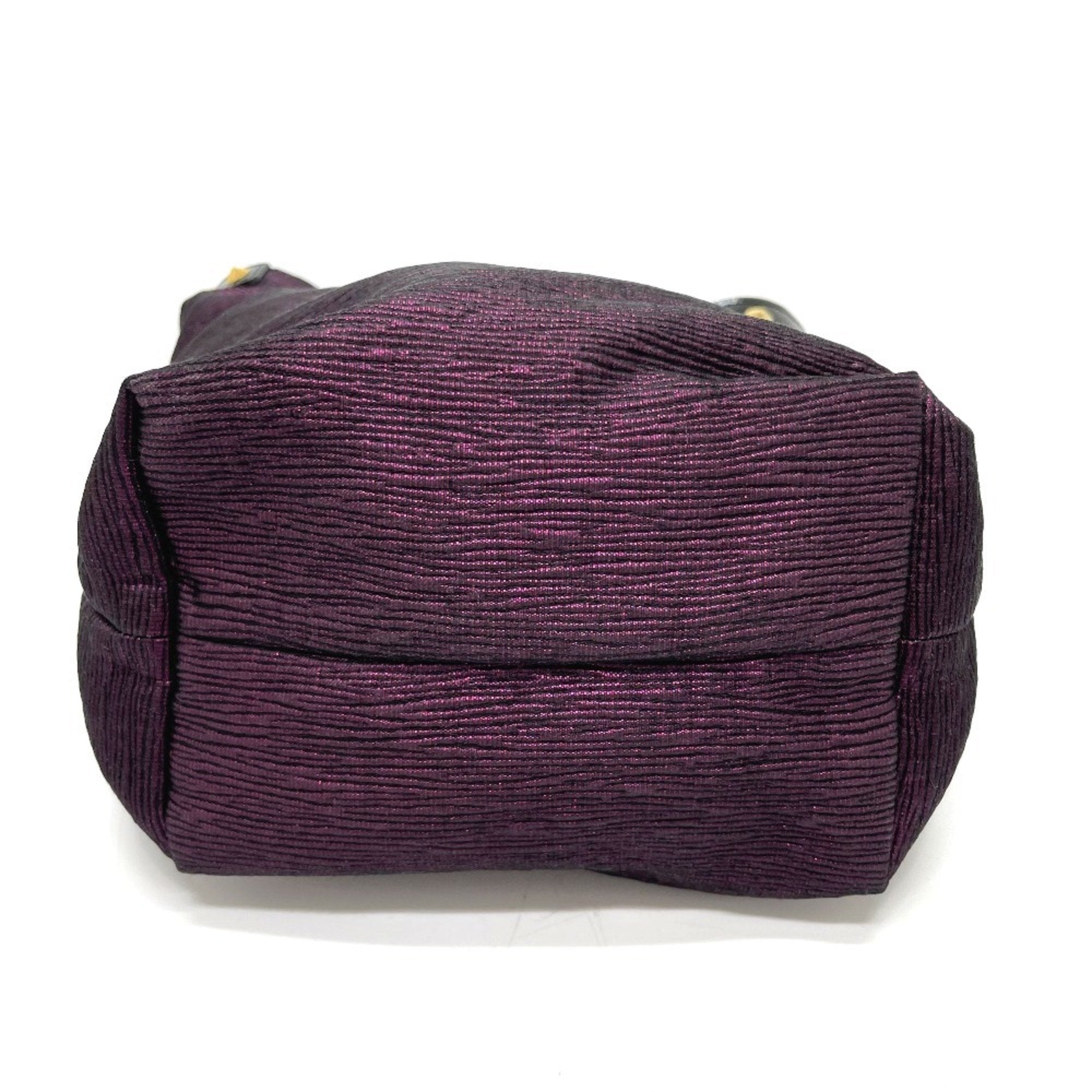 Louis Vuitton Black Purple Canvas Leather Handbag Tote Bag