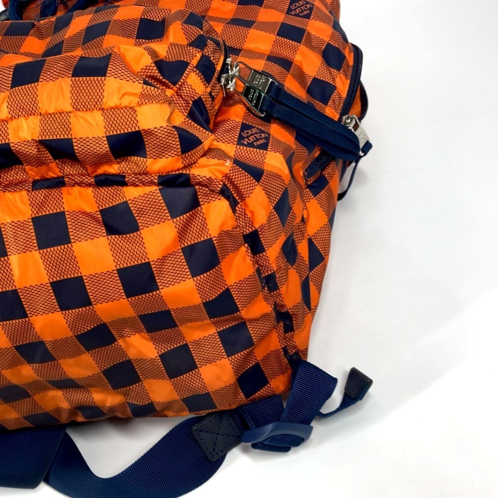 Louis Vuitton Damier Canvas Navy Orange Nylon Backpack