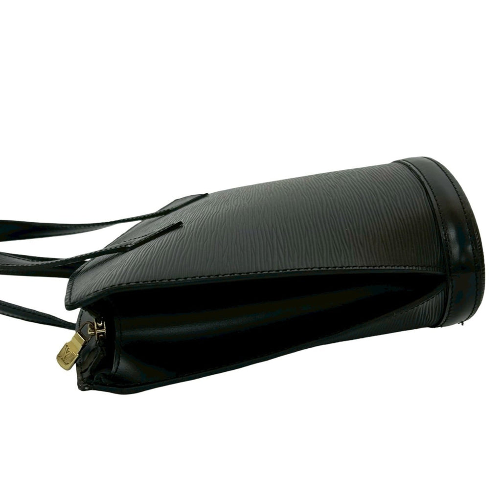 Louis Vuitton Black Leather Handbag Tote Bag