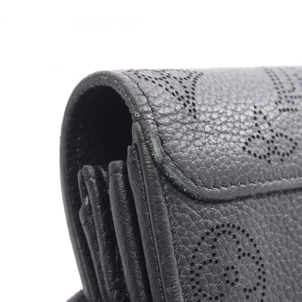 Louis Vuitton Black Noir Mahina Leather Leather Long Wallet