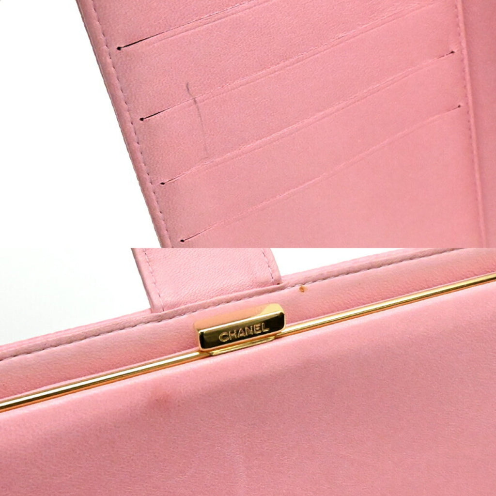Chanel Pink Grained Calfskin Wallet (Bi-Fold)