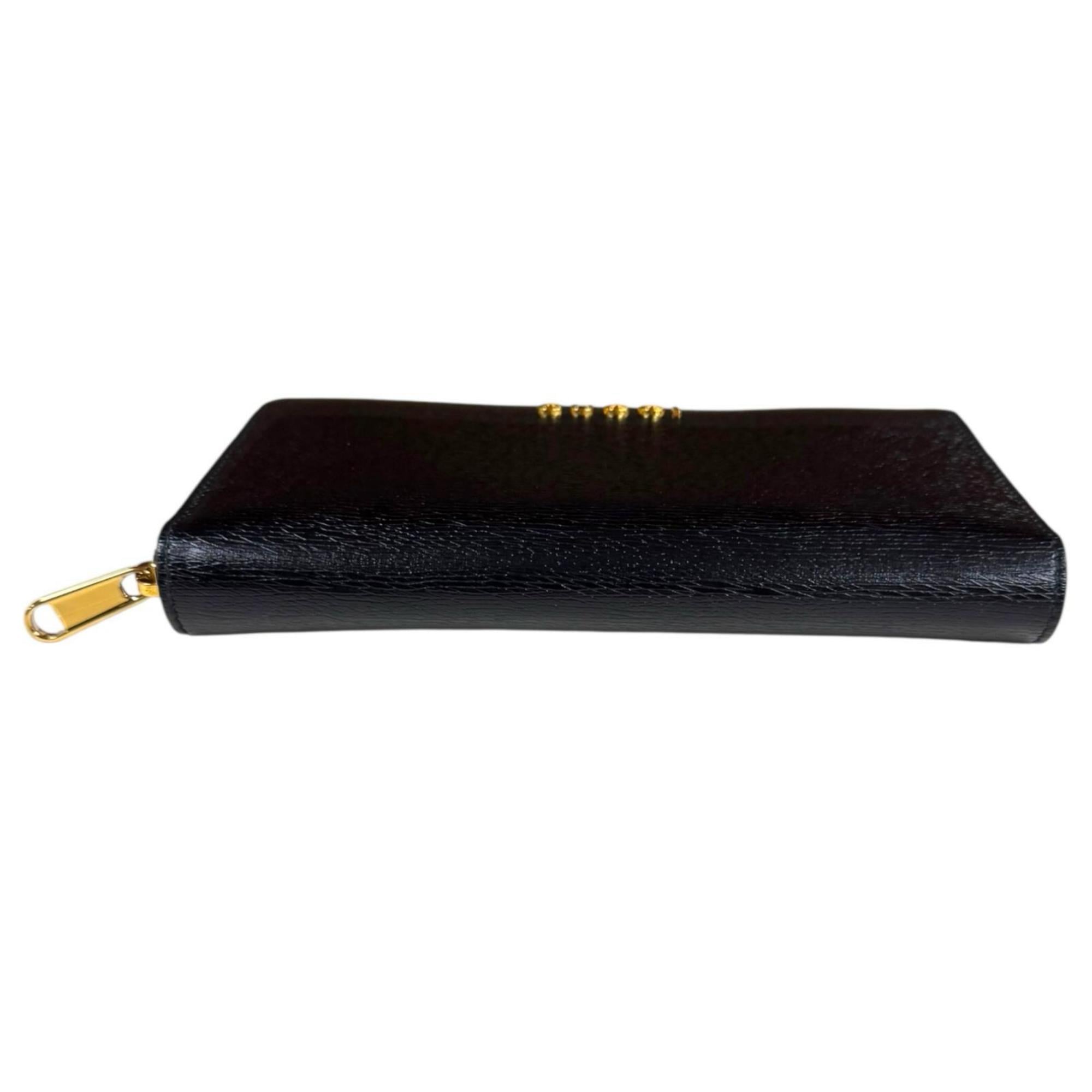 Gucci Black Leather Long Wallet (Bi-Fold) (Pre-Owned)