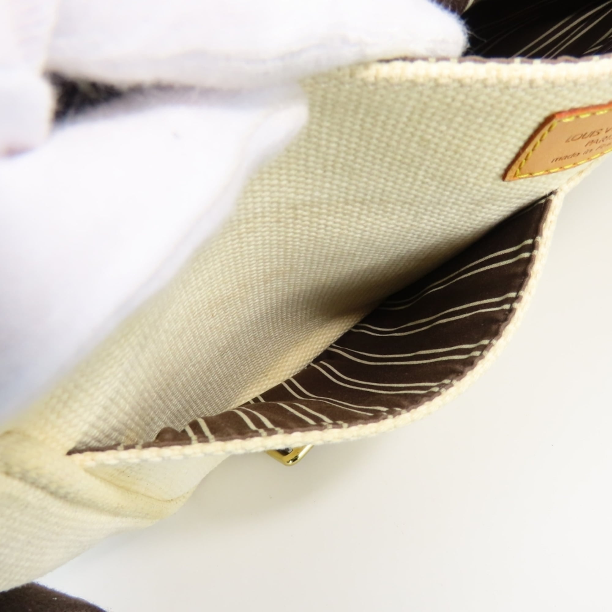 Louis Vuitton Brown Ecru Ivory Canvas Shoulder Bag
