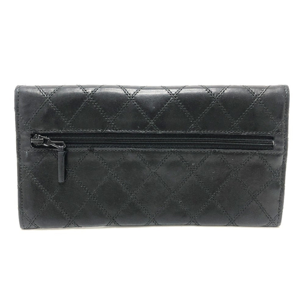 Chanel Black Leather Long Wallet (Bi-Fold)