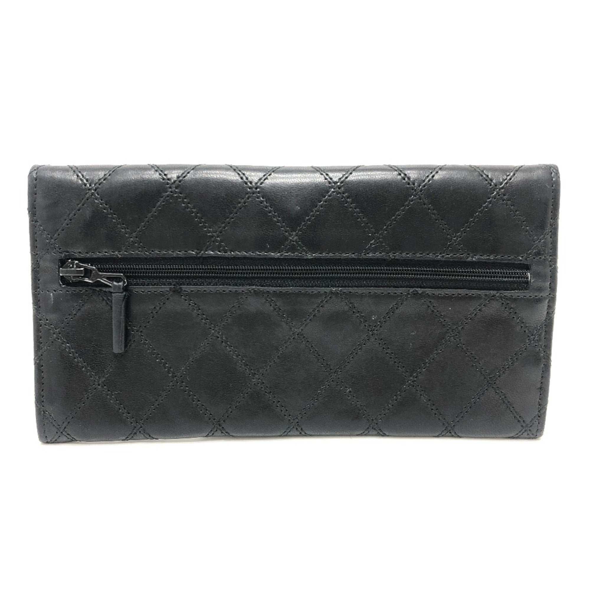 Chanel Black Leather Long Wallet (Bi-Fold)