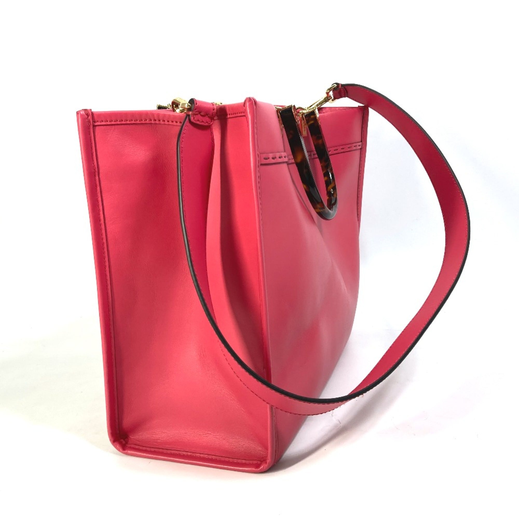 Fendi Pink Leather Tote Bag