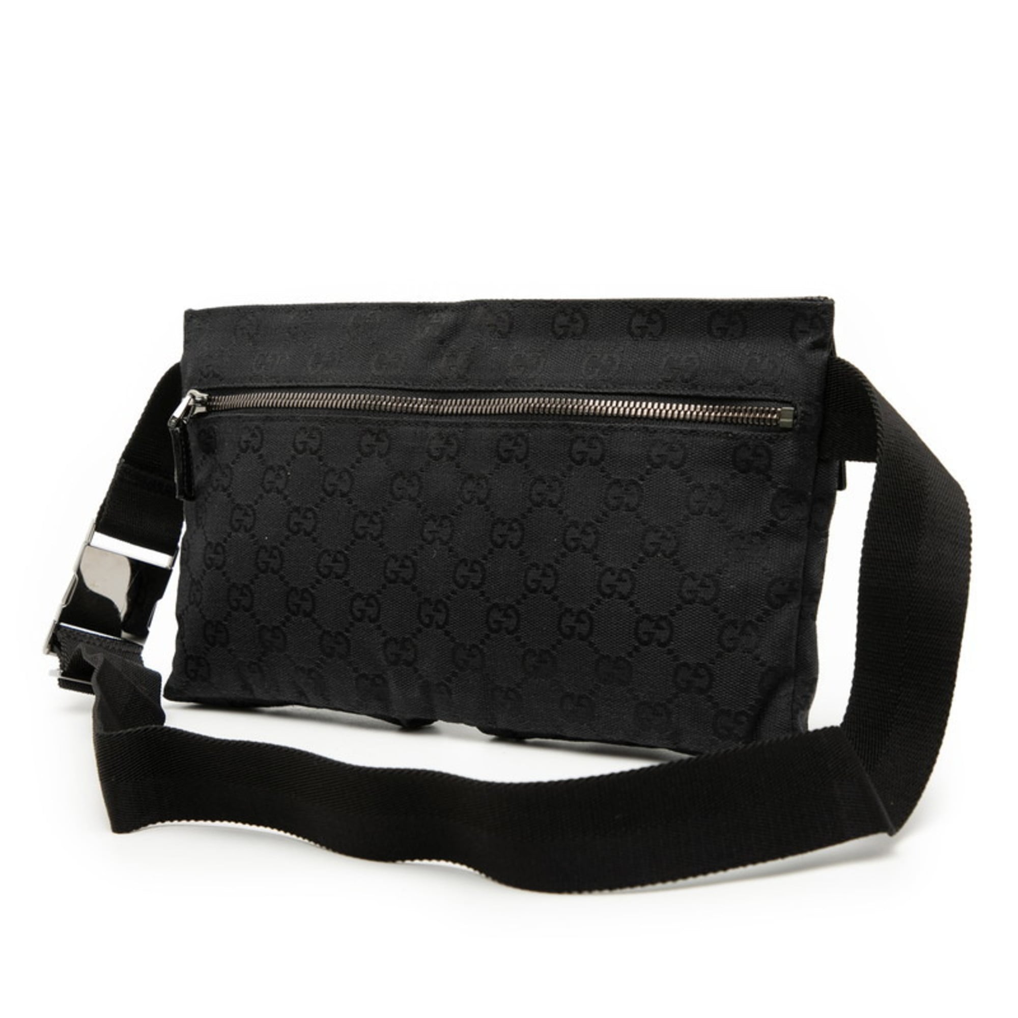 Gucci Black Canvas Leather Fanny Pack (Pre-Owned)
