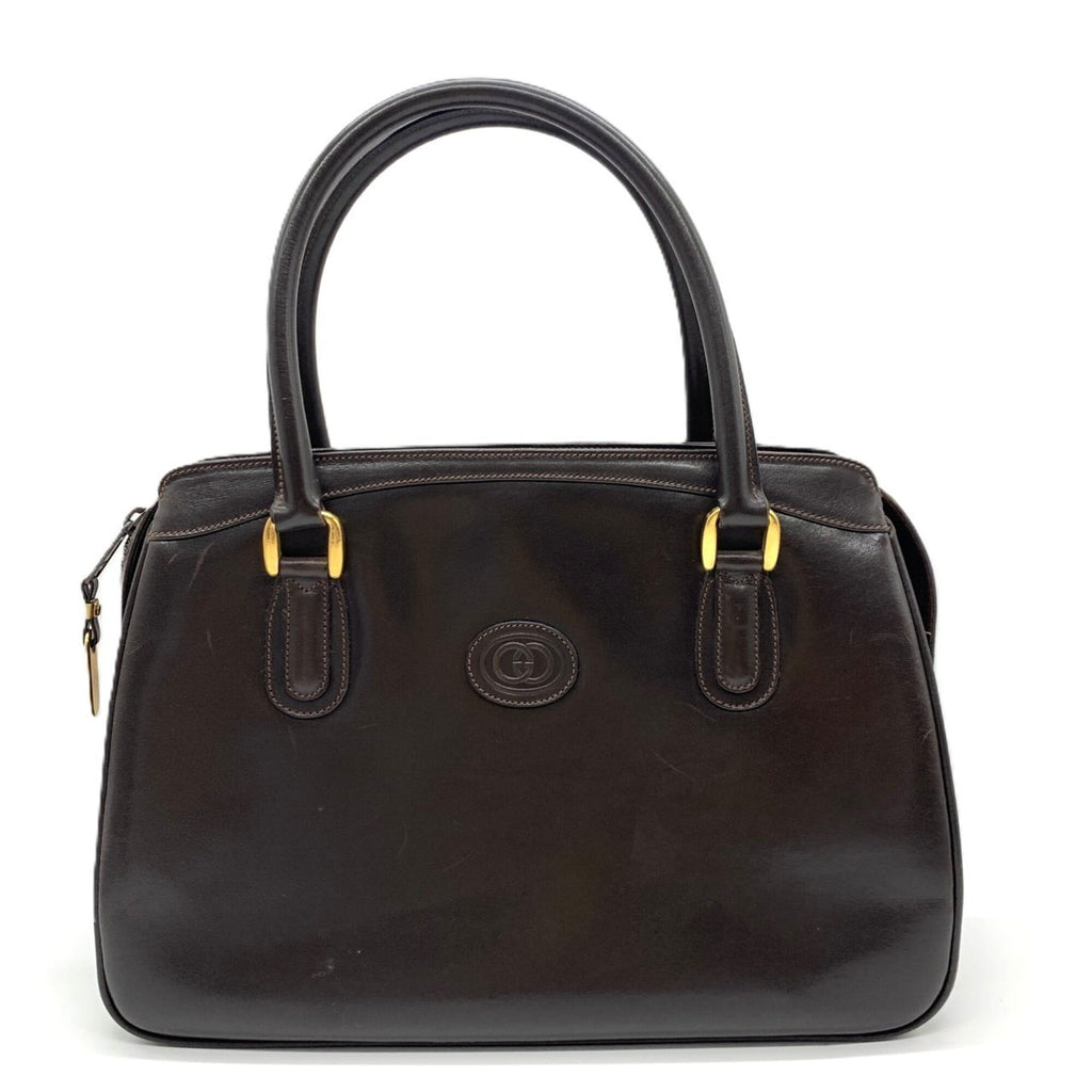 Gucci Dark Brown Leather Handbag (Pre-Owned)