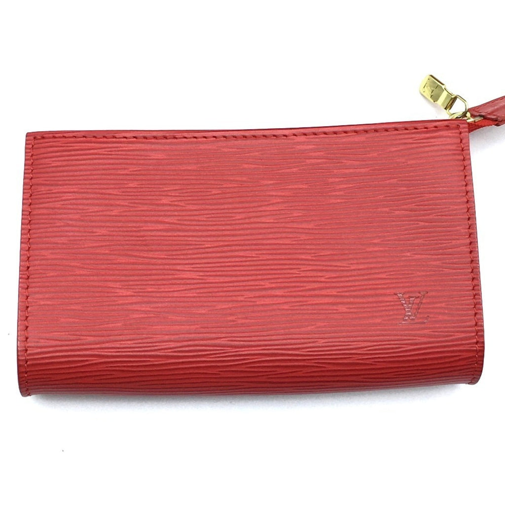 Louis Vuitton Red Color Rouge Epi Leather Pouch Shoulder Bag