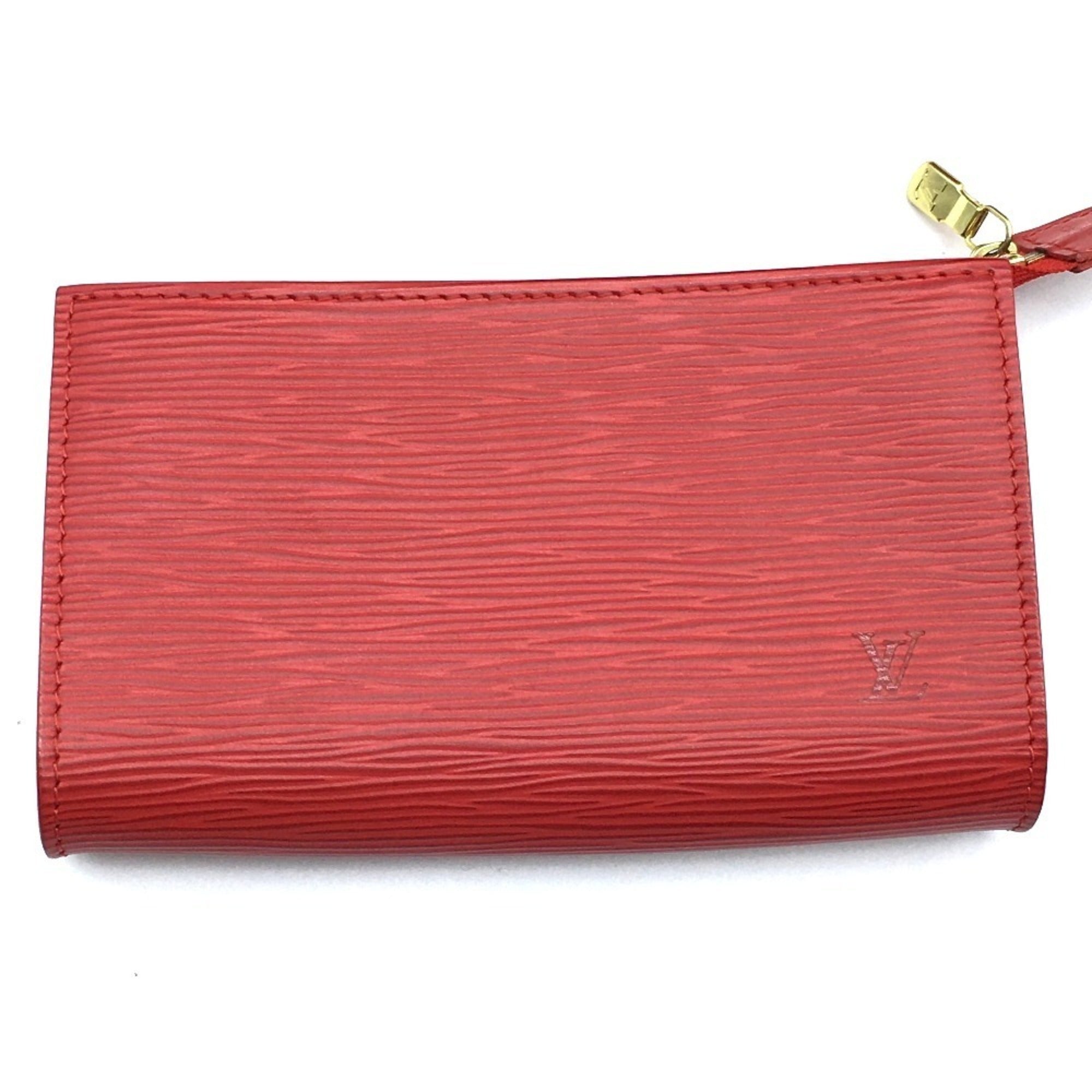 Louis Vuitton Red Color Rouge Epi Leather Pouch Shoulder Bag