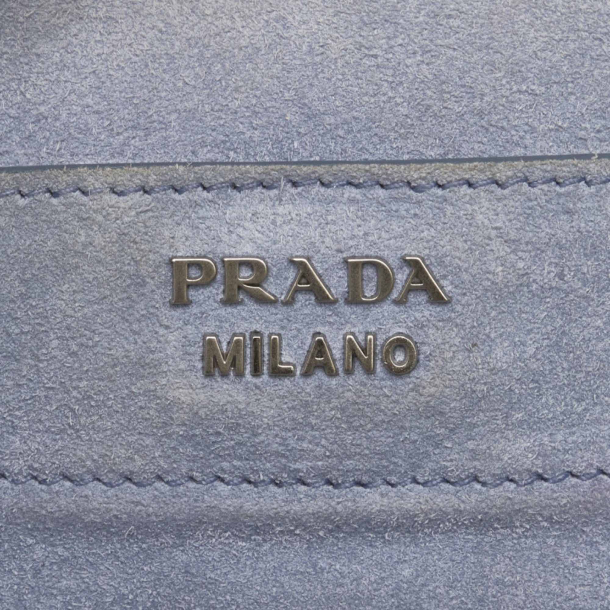Prada Blue Light Blue Gray Leather Shoulder Bag Tote Bag