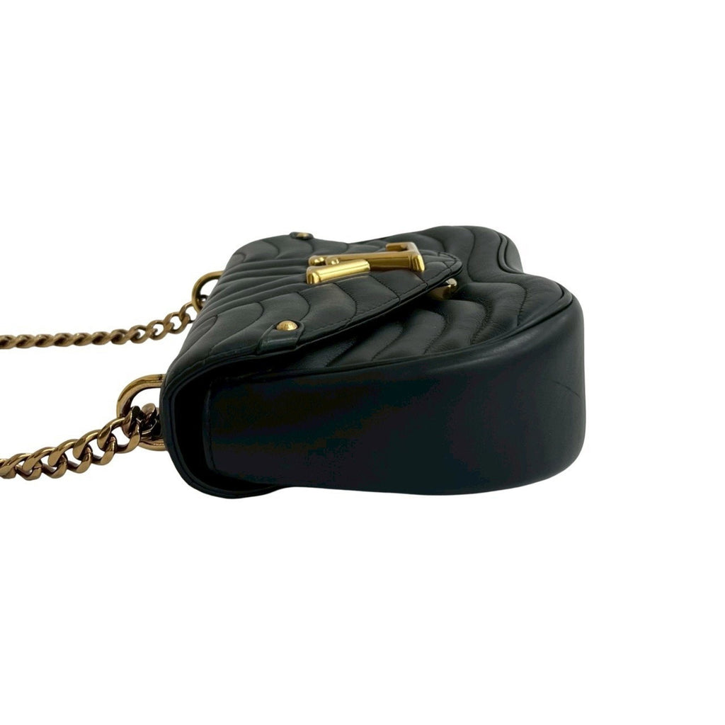 Louis Vuitton Black Leather Handbag Shoulder Bag