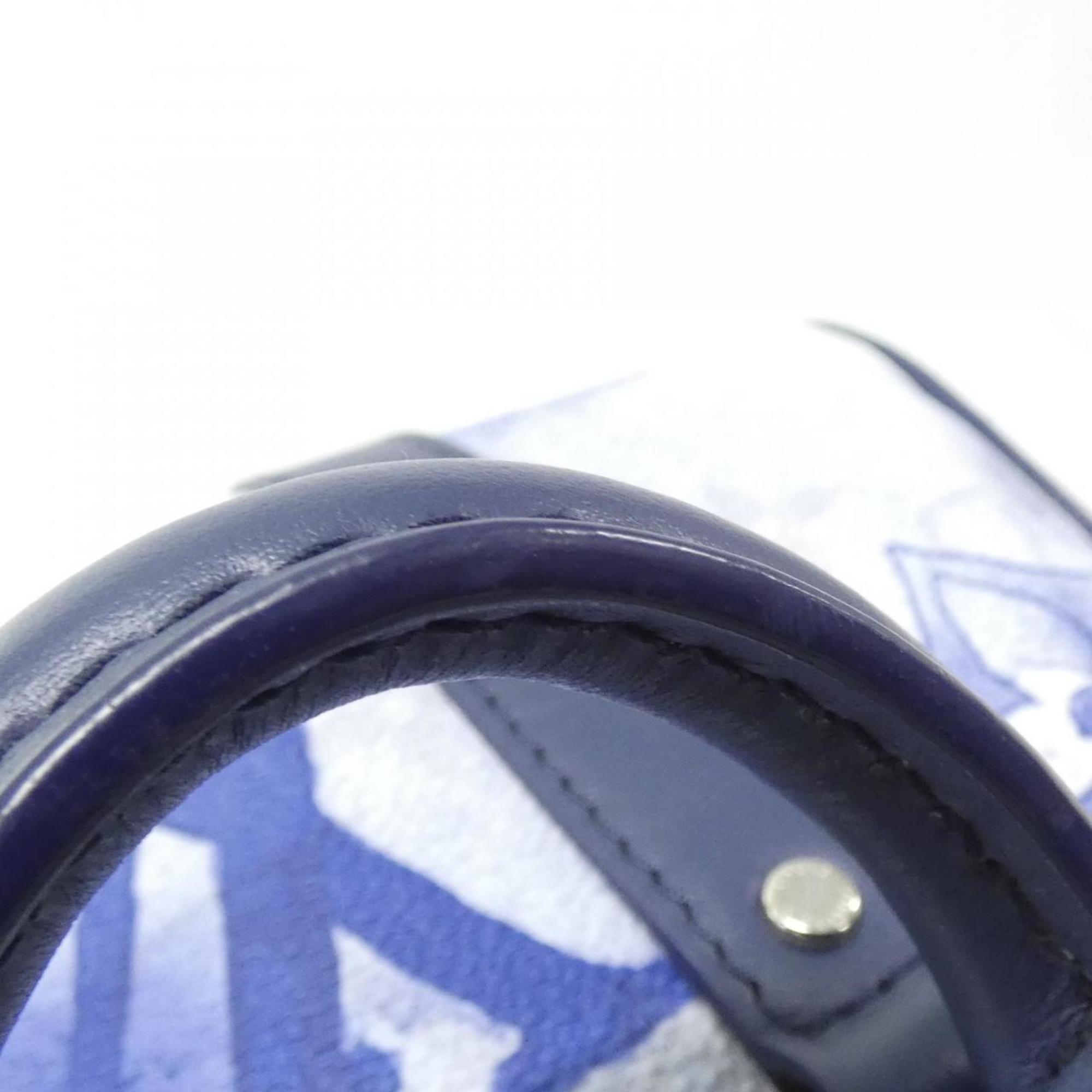 Louis Vuitton Blue Coated Canvas Boston Bag