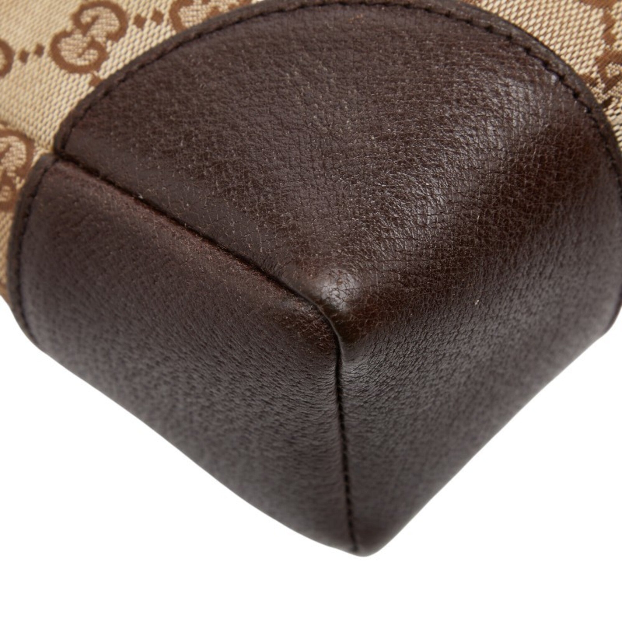 Gucci Brown Canvas Leather Shoulder Bag (Pre-Owned)