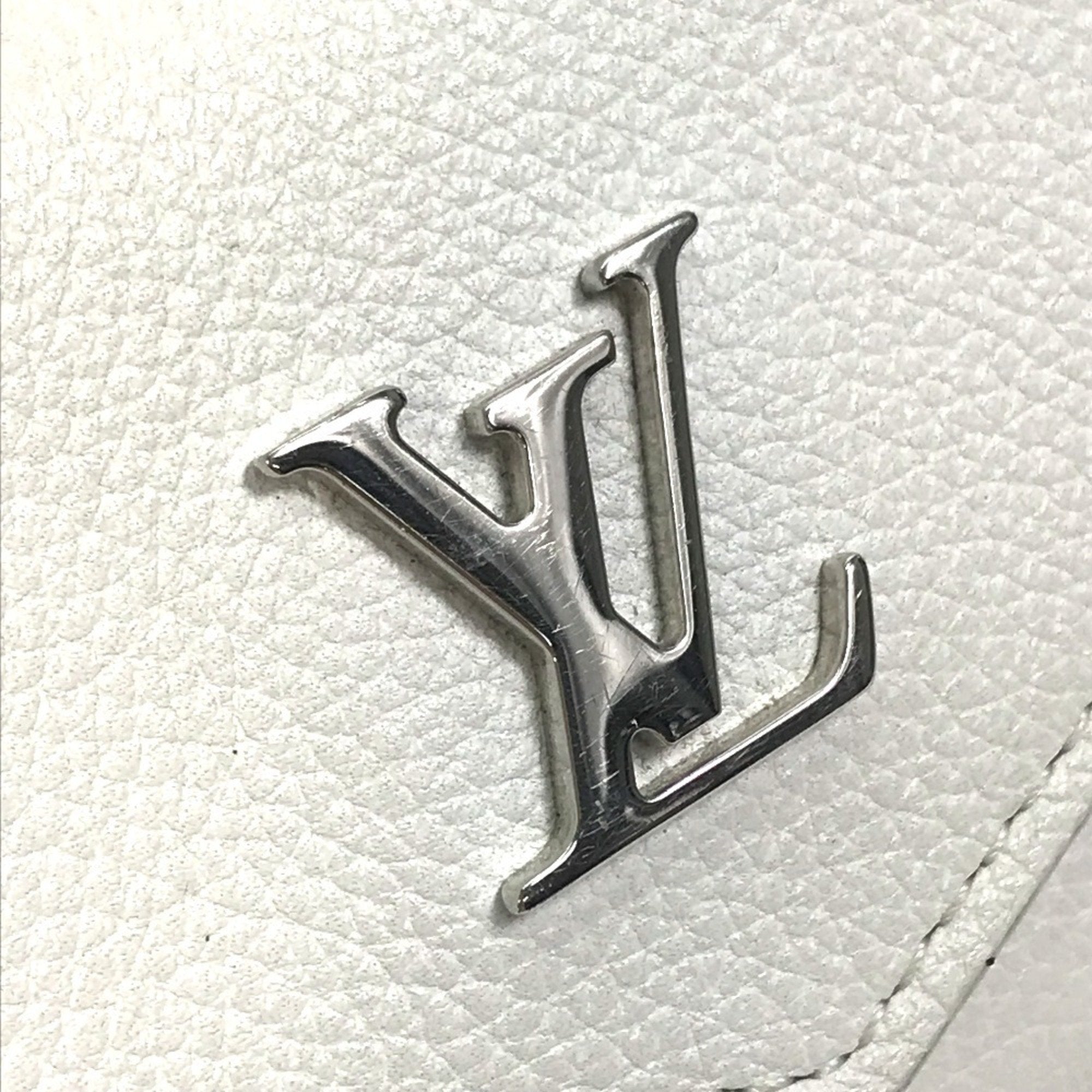 Louis Vuitton White Leather Wallet (Tri-Fold)