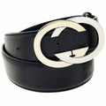 Gucci Black Gold Silver Standard Belt (Pre-Owned)