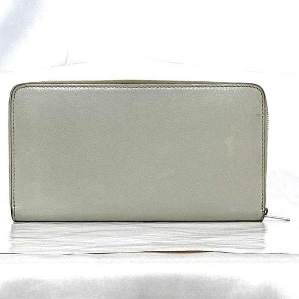 Celine Gray Leather Long Wallet (Bi-Fold)