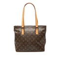 Louis Vuitton Monogram Brown Pvc Leather Handbag Tote Bag