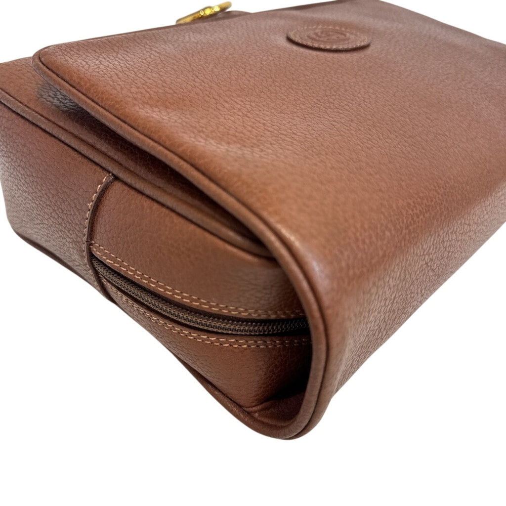 Gucci Brown Leather Clutch Bag Pouch (Pre-Owned)