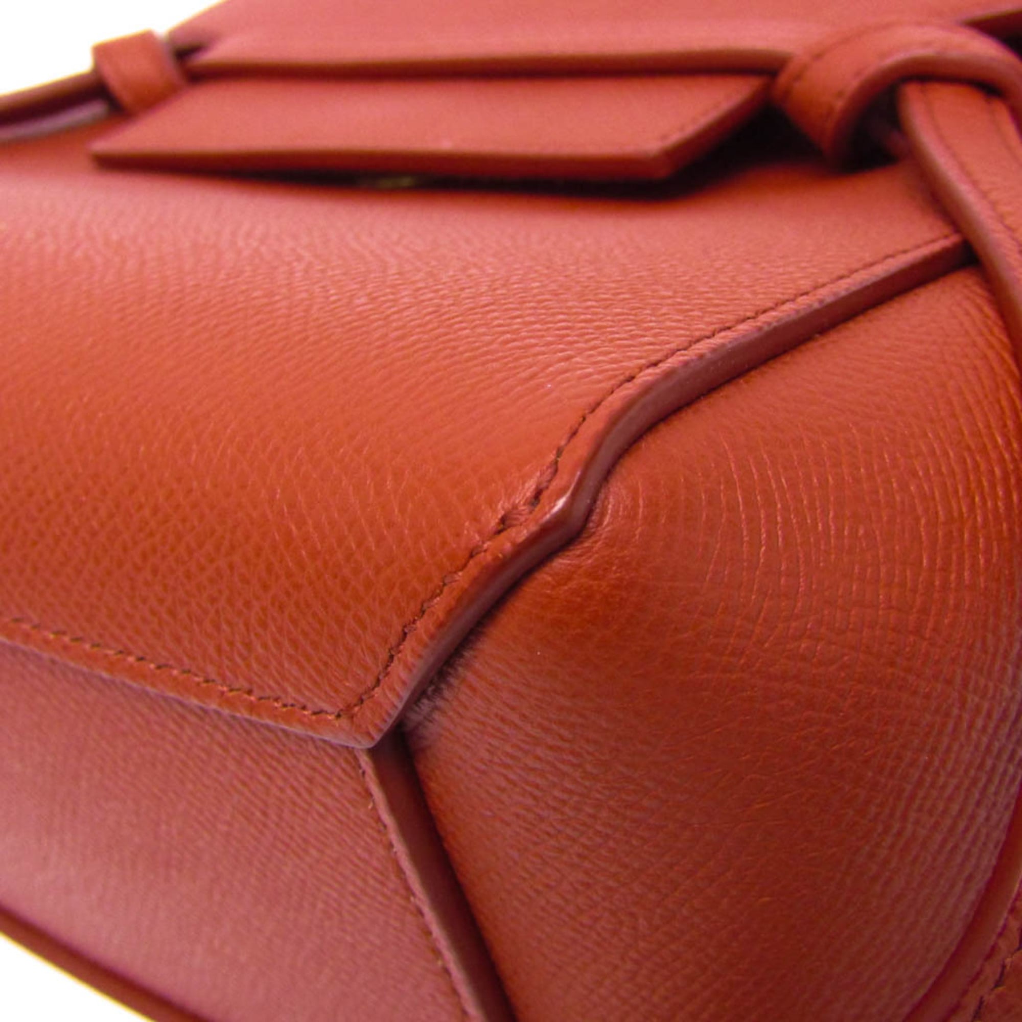 Celine Belt Bag Textured Leather Red Leather Handbag