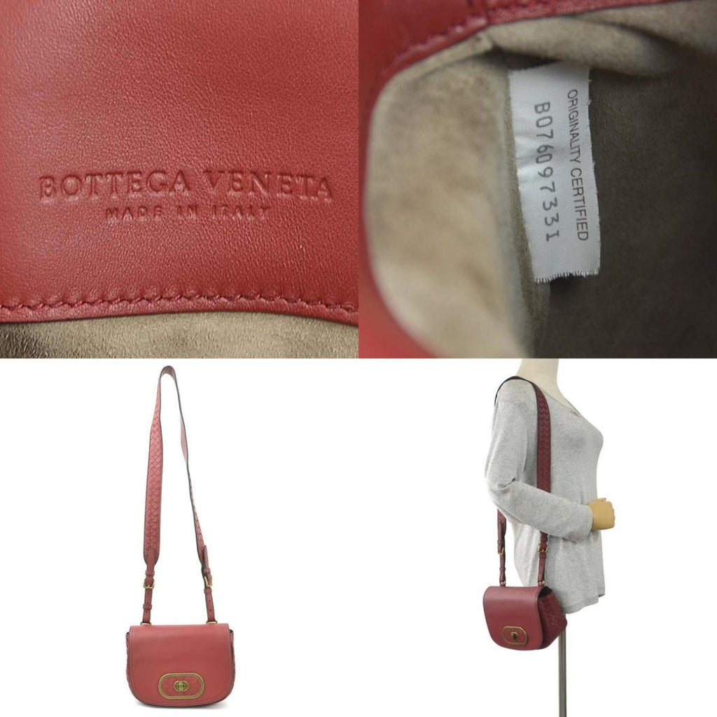 Bottega Veneta Red Color Intrecciato Shoulder Bag